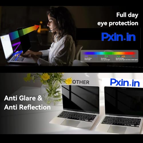 Image of Pxin 14 Inch (4:3) Laptop Eye Comfort Shield with Adv Privacy | Anti-Glare | No UV | Anti Blue | Laptop Privacy Filter