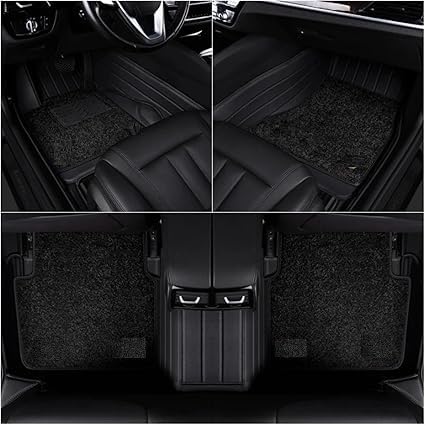 Image of MINANSH 9D Premium Leatherette Car Foot Mat for Mahindra XUV 3XO | Luxurious & Elegant Look | 100% Waterproof and Dust Proof | Custom Fitted 9D Car Floor Tray Mat - Full Black