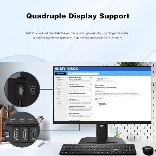 Image of msi Modern 27 inch Business All-in-One AI Desktop, 27 inch WQHD IPS 100Hz Display, Intel Core Ultra 7 155H, 32GB DDR5, 1TB SSD, FHD IR Webcam, Wi-Fi 6E, Thunderbolt 4, HDMI, Wireless KB&Mouse, Windows 11 Pro
