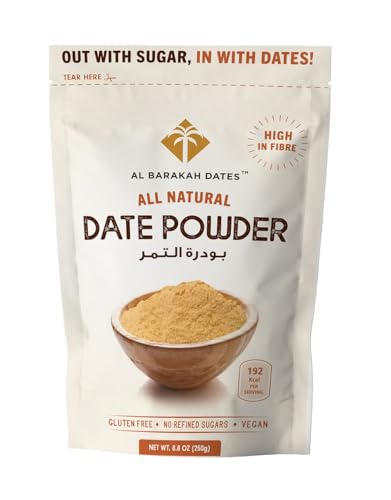 Natural Date Powder, Gluten Free, No Added Sugar, High in Fibre, 500g