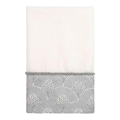 Avanti Linens Deco Shell Fingertip Towel, White Cover