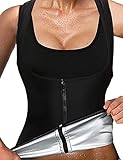 NonEcho Women Hot Sweat Sauna Suit Waist Trainer Vest Workout Tank Top Slimming Body Shaper Corset with Zipper