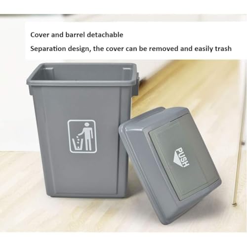 Caneca de basura de plástico 42L con tapa separable miniatura 3