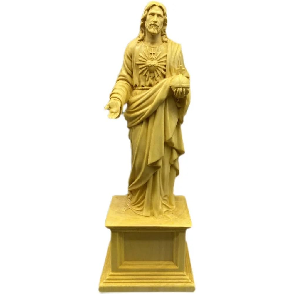 Scultura in legno fatta a mano statue di Gesù Arredamento per la casa Decorazioni Idol Statue Artigianato