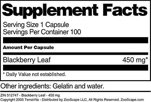 Miniatura 4 de BlackBerry Leaf - 450 mg (100 Cápsulas, ZIN 512747)