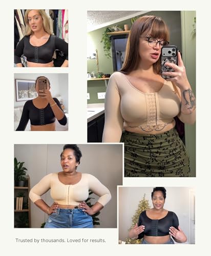Image of FeelinGirl Arm Shaper for Women Post Surgery Arm Lipo Compression Sleeves Slimming Arm Faja Front Closure Shapewear Bra