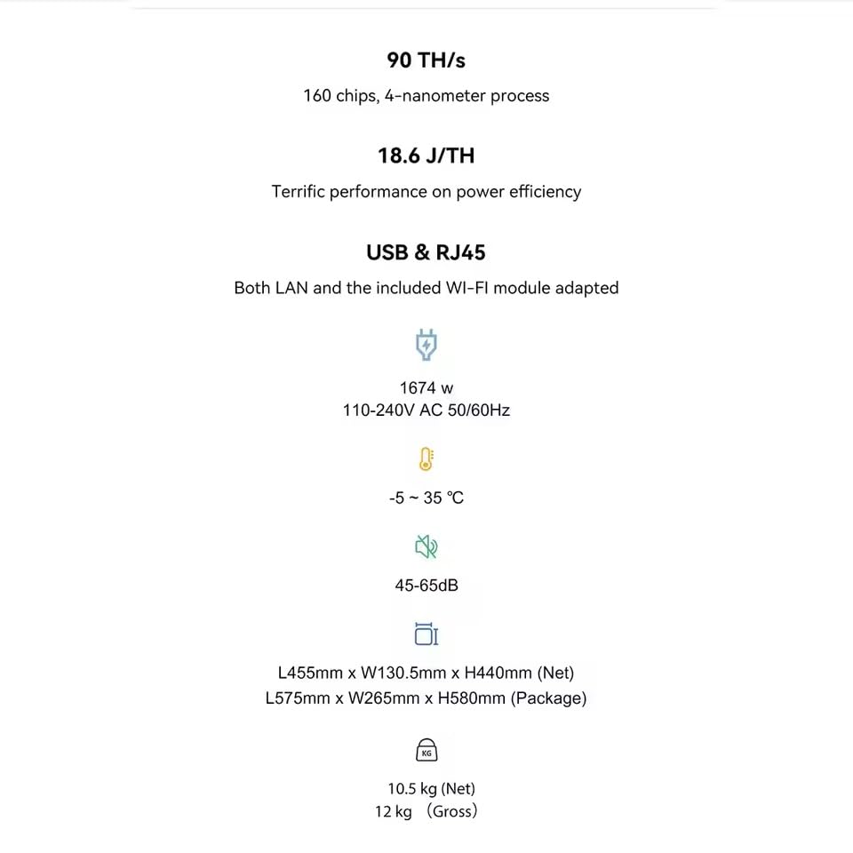 Amazon.co.jp: Avalon Q 90TH/s ビットコインマイナー 1674W 18.6J/TH