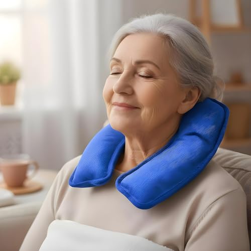 BullTek Borsa Acqua Calda Elettrica 450W Scaldacollo Riscaldabile 25x17cm – Sciarpa Termica Cervicale Ricaricabile, Sollievo Dolori, Termoterapia Rapida per Uomo Donna Anziani (BLU)