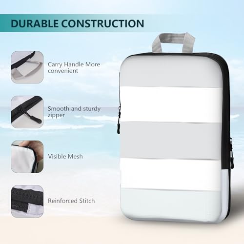 Compression Packing Cubes, 5-Piece Set Travel Organizer Boxes, Compressible Luggage Cubes With Zipper for Women/Men - Essential Travel Accessories2