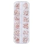 ♥ Nail Stud: estos tachuelas de oro rosa tienen diferentes formas como corazón, conchas, círculos, gotas, cuadrados, etc. Son bonitos y delicados, fáciles de aplicar y decorar las uñas.