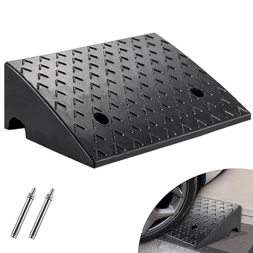 GOUZIBHD Rampe de Bordure en Caoutchouc Rampe de Fauteuil Roulant Rampe de Pont en Caoutchouc Rampe de Voiture Rampe de Handicap,pour Fauteuils Roulants Escaliers Garage(Size:50x50x16cm)