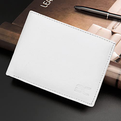 Image of Dezire Crafts Men Formal, Casual Black Artificial Leather Wallet (6 Card Slots) (White)