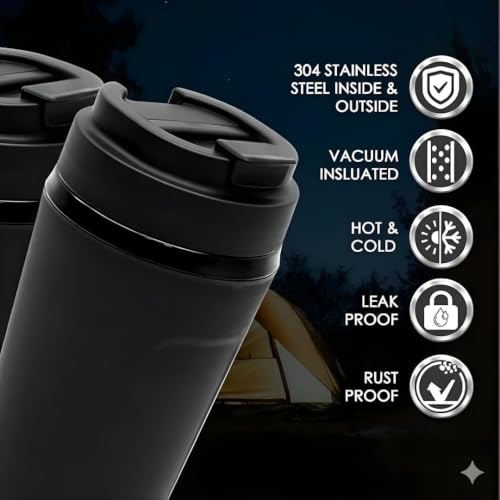 Image of SMAX 450 ML Travel Mug with Lid | Reusable Coffee & Tea Cup | Portable Drinking Mug for Office, Car & Travel | Stylish Lightweight Cup for Daily Use