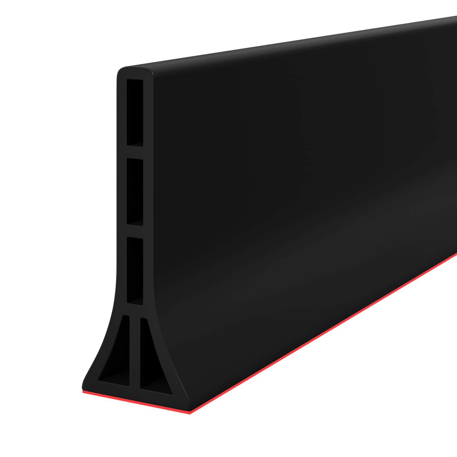 DLYYPLUS 3.8'' High Collapsible Shower Threshold Water Dam Water Stopper Barrier Keeps Water Inside Threshold Dry and Wet Separation for Bathroom Kitchen Sink Bathtub (Black, 39"/1M)