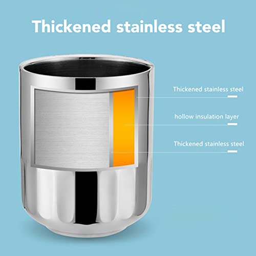 Fdit 4Pcs Stainless Steel Coffee Cup, Portable Coffee Mugs Double Walled Insulated Cups for Drinking Water Beer Coffee Tea 200ml - Image 4