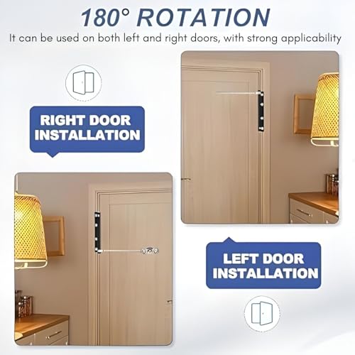 Image of KRESTON Heavy-Duty Spring Door Closer | Automatic Self-Closing Door Kit | Adjustable Speed, Easy Install, for Residential & Light Commercial Use | Door Closer for Home & Office