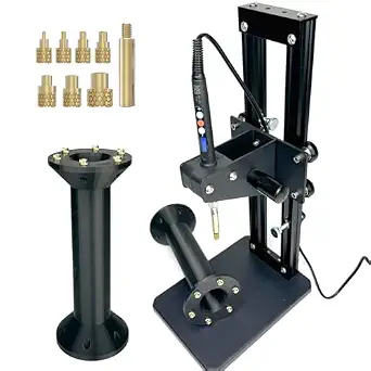 Vertical Heat Press Machine-Heat Set Insert Tool (Insertion Height 210mm) with Heat Set Tips M2-M8 add Brass Metric Knurled Nuts for Threaded Inserts for Plastic and 3D Printing Components
