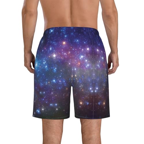 Galaxy Print Mens Casual Shorts Drawstring Summer Beach Stretch Shorts Novelty Swimtrunks3