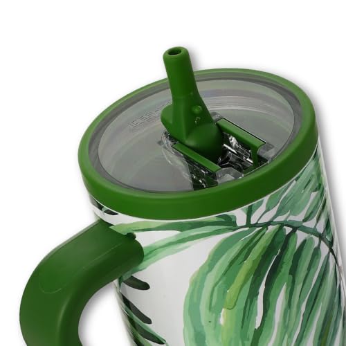Image of Ice Shaker 40 oz Tumbler with Handle and Straw | 40oz Palm Trees| Cold for 30+ Hours | 2-in-1 Tumbler Shaker Bottle | Odor-Free 40 ounce Bottle for Water, Protein Shakes, Smoothies, Cocktails