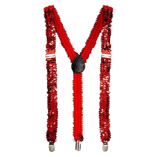 W WIDMANN MILANO Party Fashion - Hosenträger, mit Pailletten, größenverstellbar, Kostüm, Accessoire, Karneval