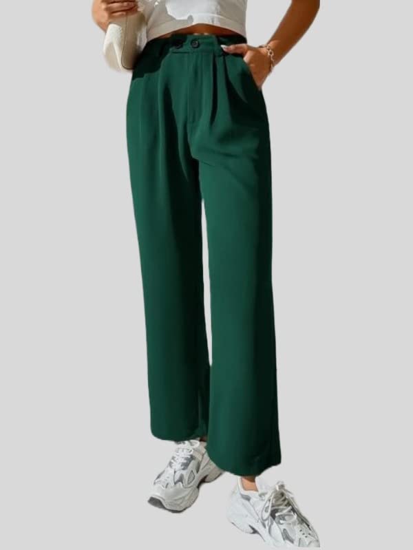 Image of Elendra Women Cotton - Trousers Pant Wide Leg