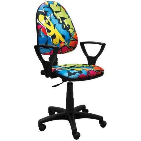 Best For Kids Kinderschreibtischstuhl Jugend-Bürostuhl Kinder-Drehstuhl Super 5 Farben Design Fußball Football Graffiti Ergo Cover