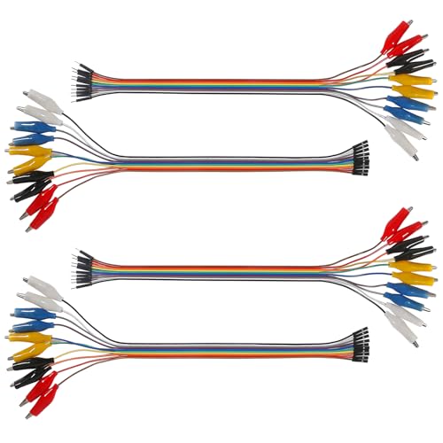 Image of 40PCS Alligator Clip to Male Jumper Wire Electrical Test Leads Jumper Wire Male Female to Alligator Clip Jumper for Arduino(30cm)