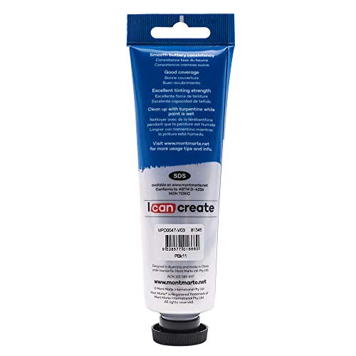 Mont Marte Oil Paint Premium, 3.4 US fl.oz (100ml) Tube, Mars Black, Heavy Body Paint, Artist Quality, Good Coverage, Excellent Tinting Strength, Ideal for Painting Canvas