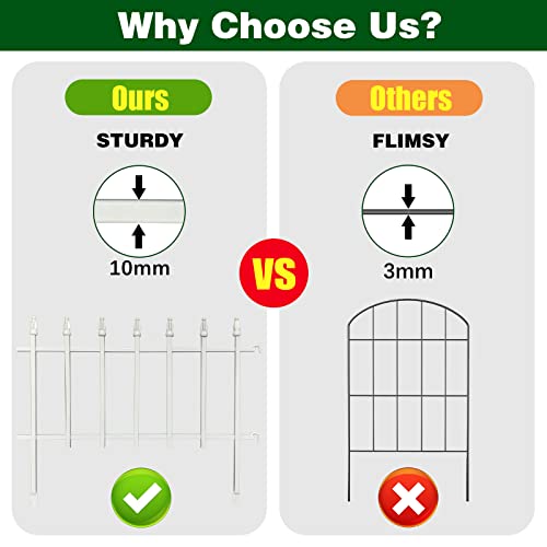 Thealyn Decorative Garden Fence 18 In (H) X 9.17 Ft (L) Metal Fence Border No Dig Fence Landscape Fencing For Yard,Flower Bed,Dogs,Animal Barrier (White) #TOP1