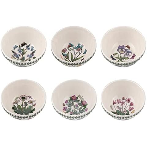 Portmeirion Botanic Garden Stacking Bowl | Set of 6 Bowls with Assorted Motifs | 5 Inch | Made from Fine Earthenware | Microwave and Dishwasher Safe | Made in England Cover