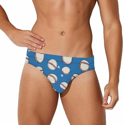 USA Baseball Sports Mens Swim Briefs Quick Dry Swim Trunk Bikini Underwear Swimsuit