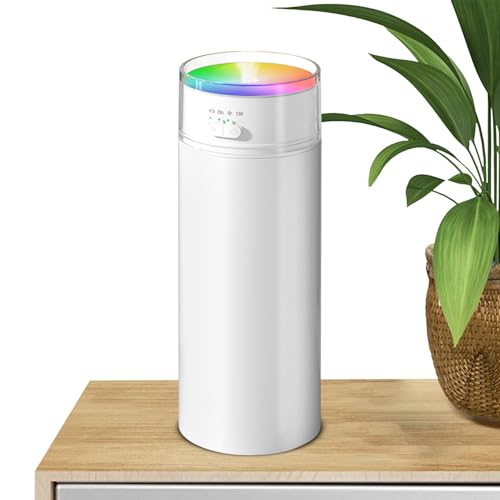 Humidificador de dormitorio, humidificador de oficina, humidificador personal, pequeño humidificador portátil con luz nocturna colorida, apagado automático, humidificador de oficina personal sil