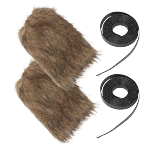 Calentadores de pelo vikingo marrón cubrebotas cómodos para disfraces unisex