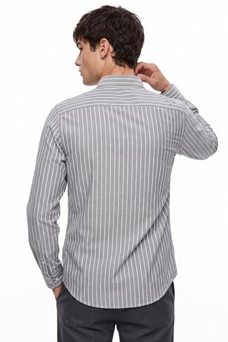 Image of Van Heusen Men Cotton Modern Fit Casual Oxford Stripes Shirts| Effortless Ironing | Superior Fit