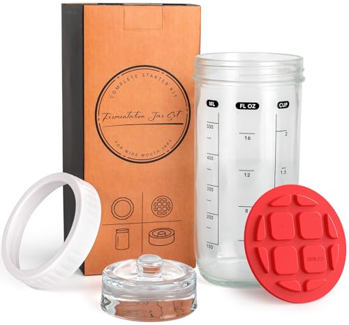 Fermentation Kit with Mason Jar & Lids for PicklesSauerkraut