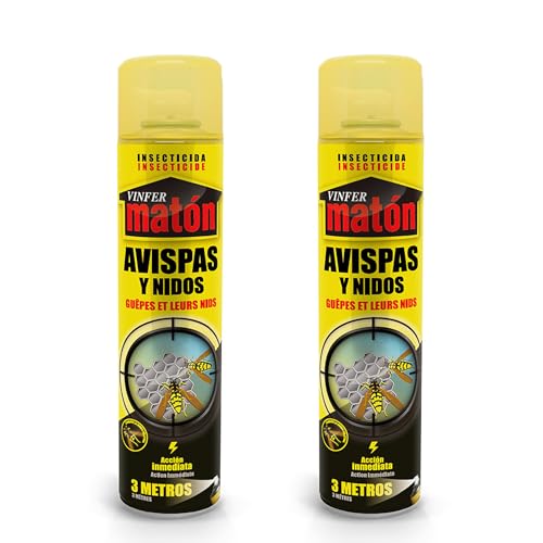 VINFERMATON Insecticida Avispas y Avisperos Exterior Pack 2×600 ml | Antiavispas | Alcance hasta 4 m | Acción Inmediata Profesional | 100 % MADE IN SPAIN