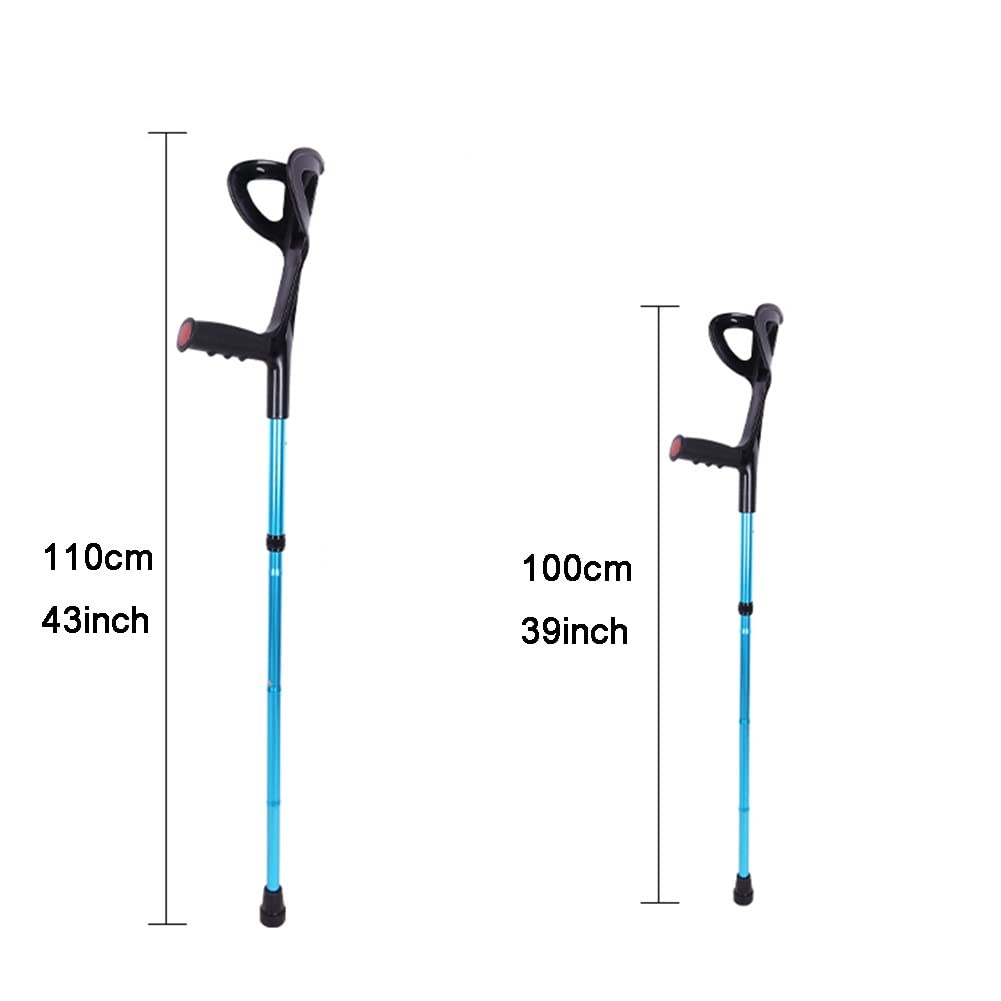 Muletas de Codo Plegables, Muletas de Antebrazo para Adultos, Muletas de Aluminio de Altura Ajustable, Puño Abierto, Altura Aplicable: 140~180cm, 1 Par