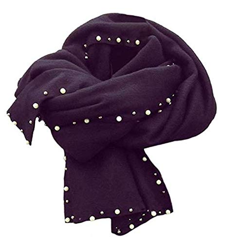 UK_Stone Femme Perle Écharpe Rivets Châle Foulard (noir) Cover