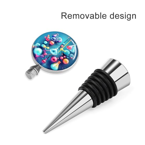 Bouchon de vin réutilisable avec design 3D de chimie de qualité supérieure - 5