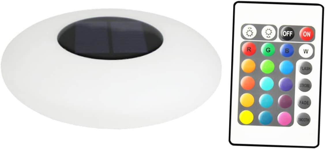 VANZACK Solar Powered Floating Light Outdoor Dish Shape Decorative Landscape Light for Garden Pool and Pathway Small Elegant Design Hour Charge