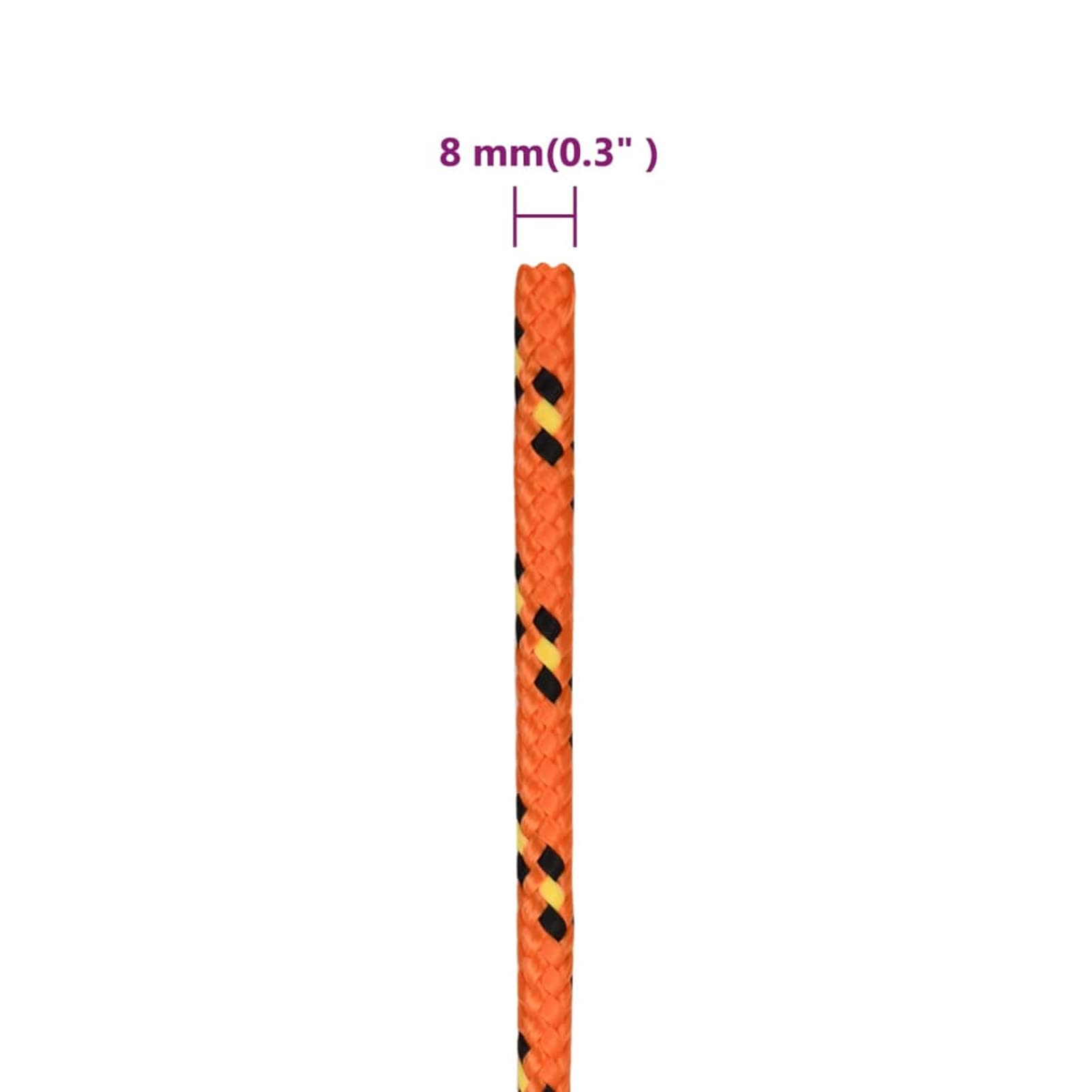 LAPOOH Cuerda de Barco Polipropileno Naranja 8 mm 250 m, Roll Drap, Cuerda Marina, Cuerda Tendedero, Cuerda Toldo Exterior, Cuerda De Lona, Cuerda Barco - 152663
