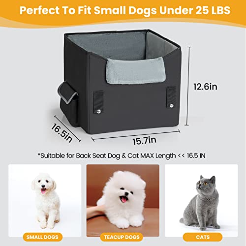 Novolab Elevated Dog Car Seat For Small Dogs, Small Dog Car Seat, Puppy Dog Booster Seat For Car With Clip On Leash, Perfect For Small Pet #TOP2