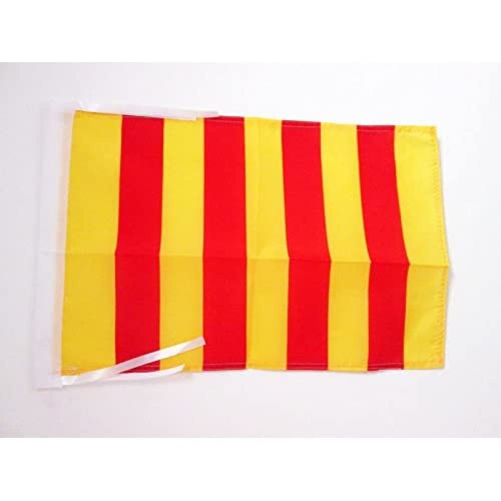AZ FLAG - French Province of Foix Flag - 18'' x 12'' - 100% Polyester France - County of Foix Small Banner with Two Cords - Fade Resistant - Vivid Colors - 18x12 in - 45x30 Cm