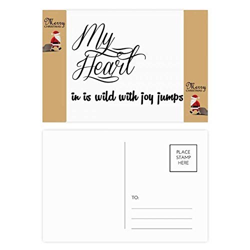 20 cartes postales de remerciement My Heart Joy Santa Claus avec citations anglaises