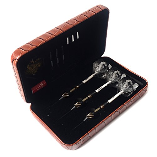 Cuesoul Black Scorpion 20 Grams Steel Tip Darts Set With Deluxe Pu Darts Case #TOP4