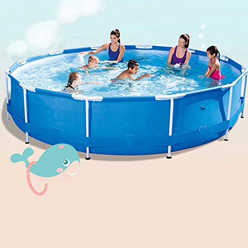 ZHKGANG Family Swimming Pool Outdoor Bracket Heightening Thickening Adult Swimming Pool Summer Garden Round Children Paddling Pool,Blue-366 * 76cm