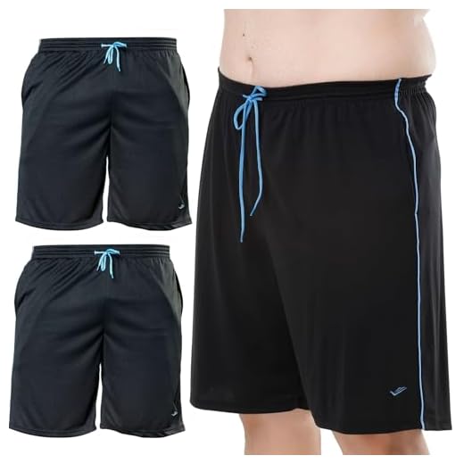 ELITE Kit 2 Calção Plus Size Bermuda com Bolso Dry Fit Masculino Adulto, 2 Preto, EG4