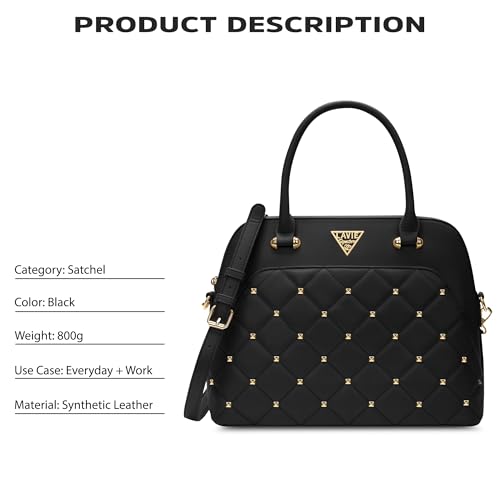 Image of Lavie Signature Women's Stud Elko Satchel Handbag | Satchel Bag for Work | Ladies purse | Stylish Shoulder Bag | Gift For Women