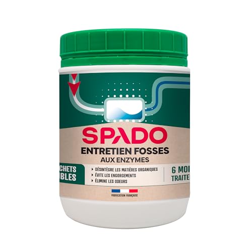 SPADO - Entretien fosses - Doses Hydrosolubles (zéro déchets) - Formule biologique - Evite les engorgements - Elimine les odeurs - 24 doses - Fabriqué en...