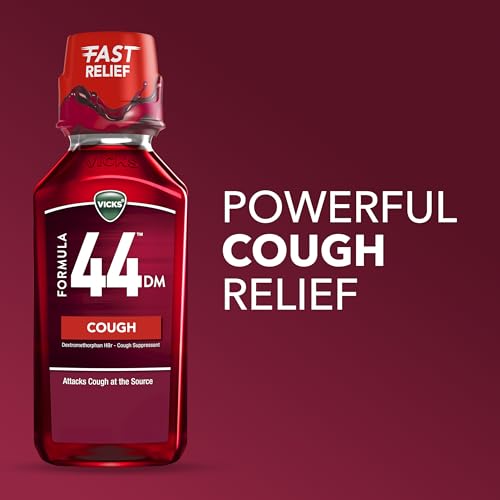 image for Vicks Formula 44 DM Cough Liquid, Over-The-Counter Medicine, Day or Ni